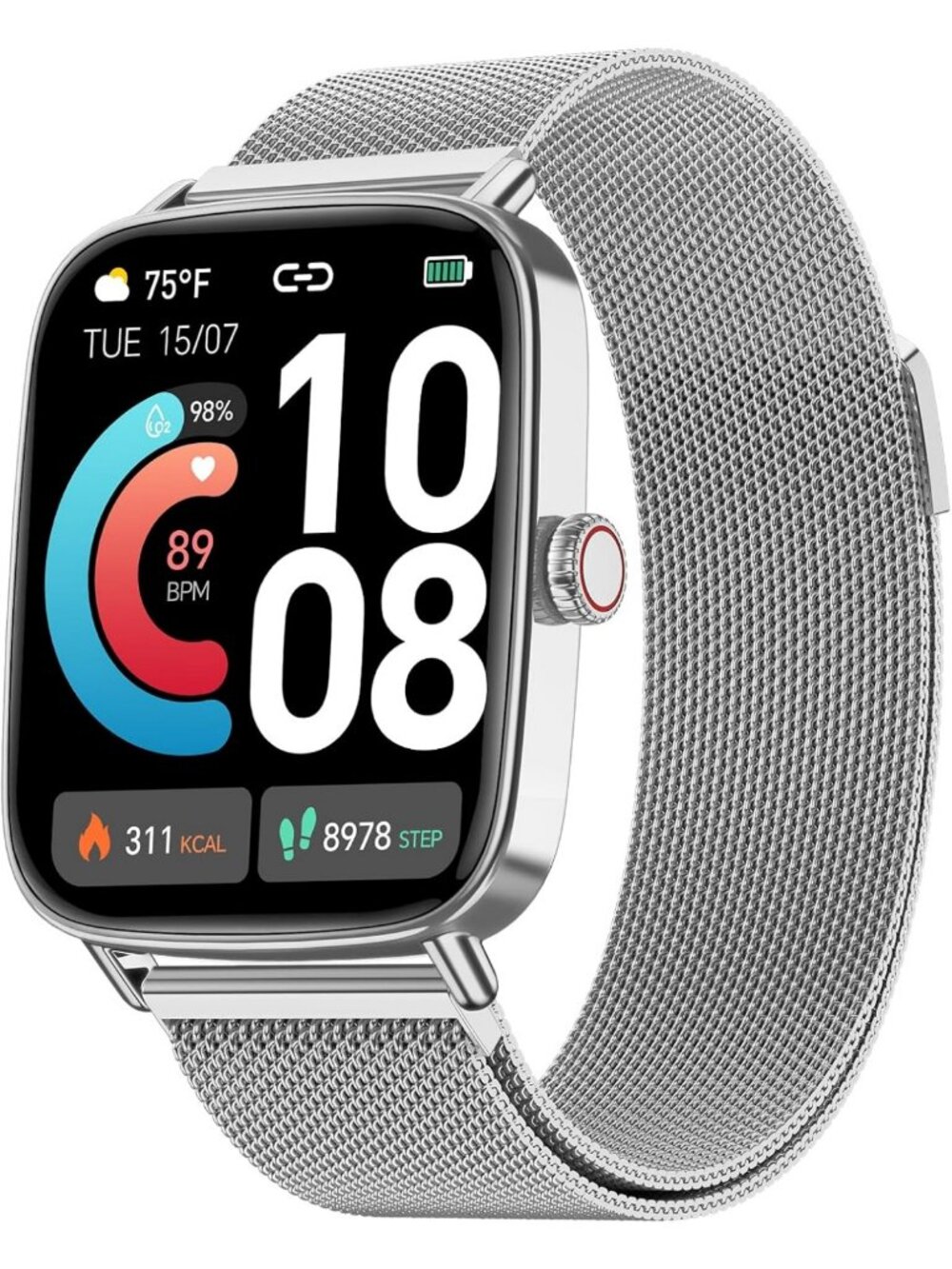 HD Smartwatch for Men & Women, 1.85" Fitness Tracker, Waterproof, 100+ Sport